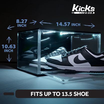 XL Clear Plastic Stackable Shoe Storage Box for Sneakers Remote Control LED Light Fits up to Size 13