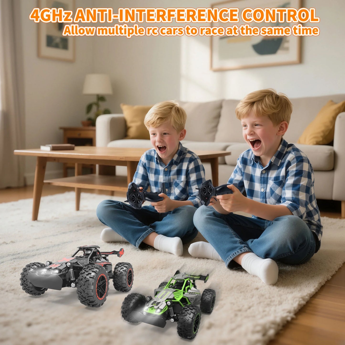 RC Cars Toys for Boys,15Mph High Speed Remote Control Cars with Headlight,Rc Truck off Road for Kid 6-12 Christmas Birthday Gifts