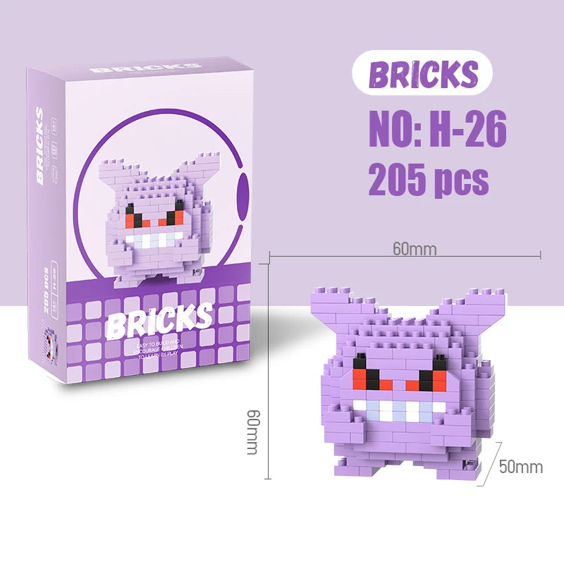 Pokemon Building Blocks Pokémon Gengar Action Cartoon Character Pikachu Charizard Model Building Block for Boys Birthday Gifts
