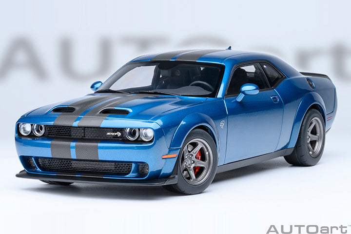 AUTOart 2023 Dodge Challenger SRT Super Stock Frostbite Blue 1:18