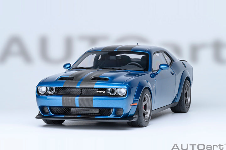 AUTOart 2023 Dodge Challenger SRT Super Stock Frostbite Blue 1:18