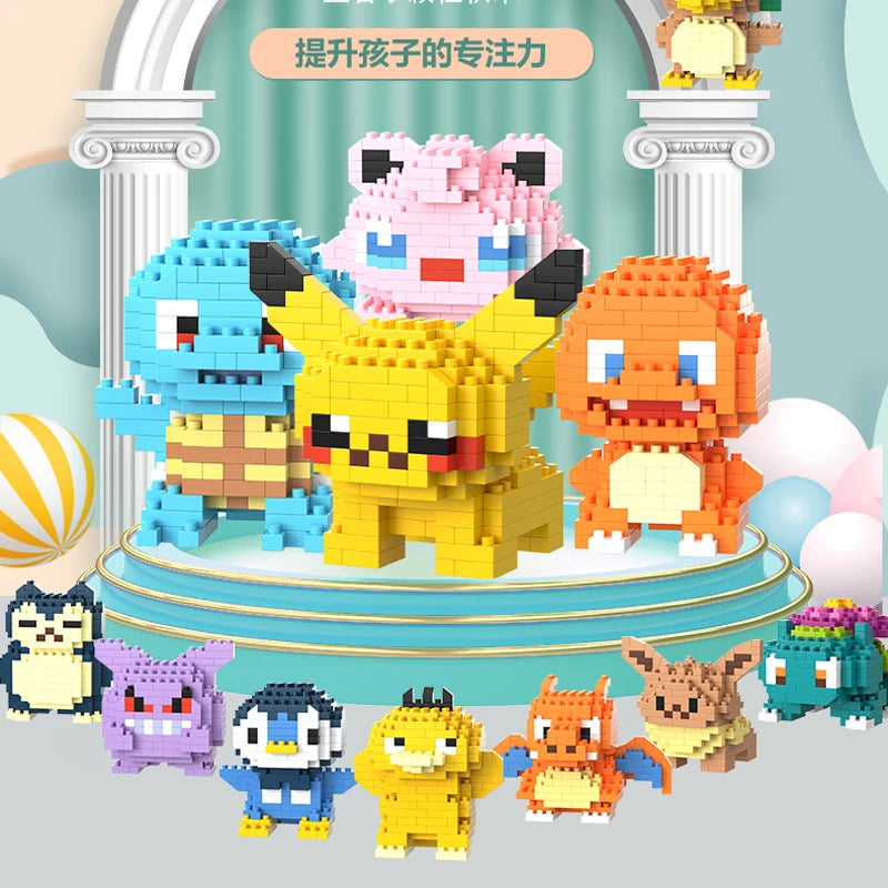 Pokemon Building Blocks Pokémon Gengar Action Cartoon Character Pikachu Charizard Model Building Block for Boys Birthday Gifts