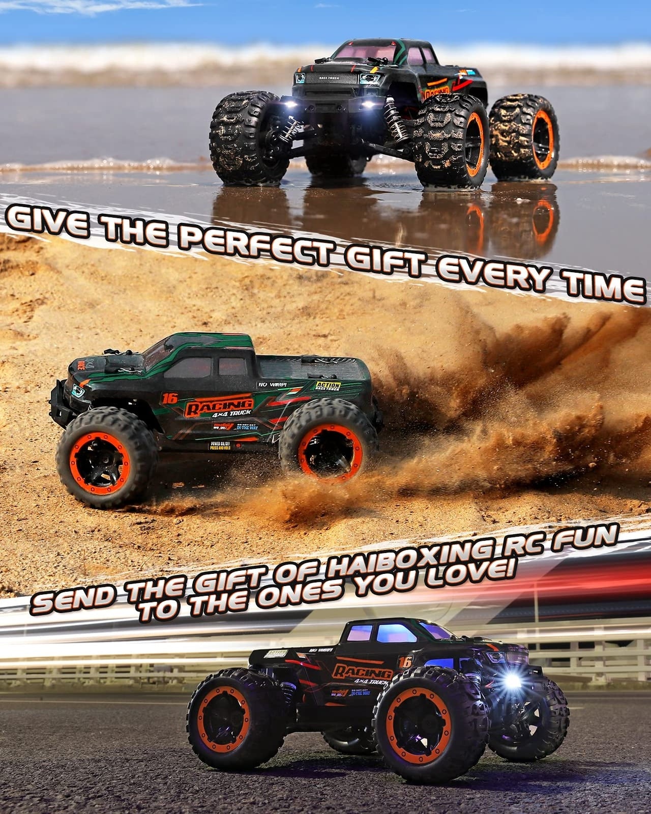 HAIBOXING Remote Control Car 16889, 1:16 Scale 2.4Ghz RC Cars 4X4 off Road Tr...