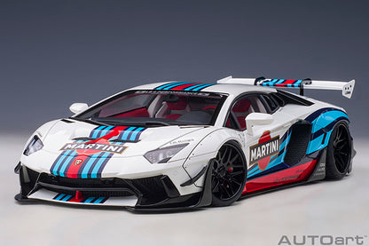 AUTOart Lamborghini Aventador Liberty Walk LB-Works Limited Edition Martini Livery 1:18 (Preowned))