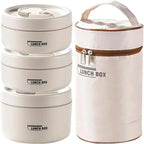 Portable Insulated Food Lunch Container Set Thermal Lunch Box 3 Separate Stackable Lunch Container Bento Box Food Container