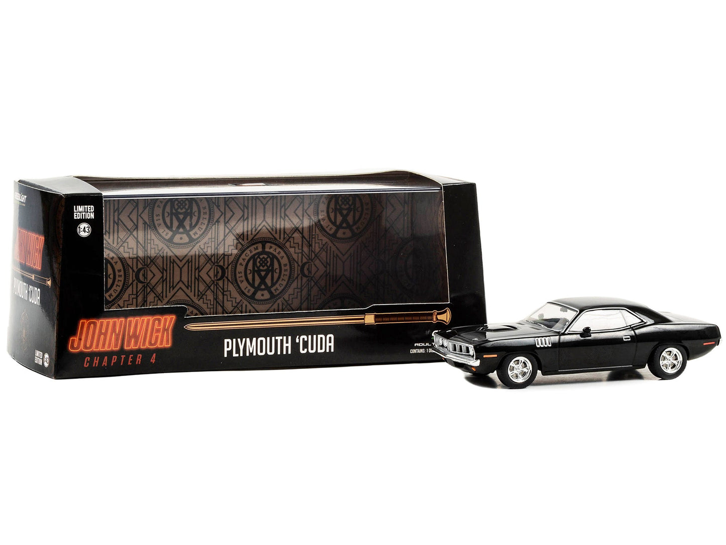 Greenlight 1971 Plymouth Barracuda 1/43 Diecast — John Wick: Chapter 4