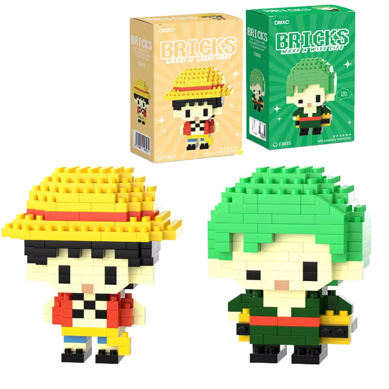 One Piaca Building Blocks Luffy Zoro Building Blocks Anime Action Figures Nami Usopp Toy Kids Toys for Children Birthday Gifts