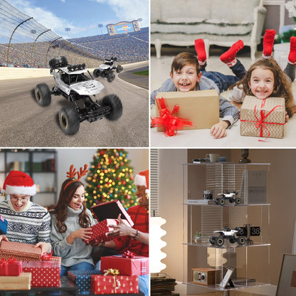 1:12 Large RC Cars,4Wd Large Remote Control Monster Truck 2.4 Ghz Alloy RC Cars for Kids Adults Aged 6 + Birthday Gifts (Silver)