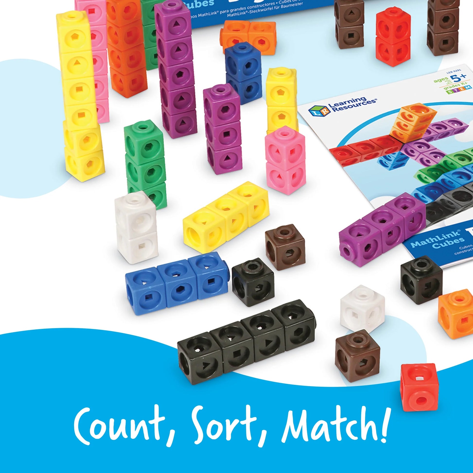 Mathlink Cubes Big Builders - Math Manipulatives Kindergarten Games, Ages 5+