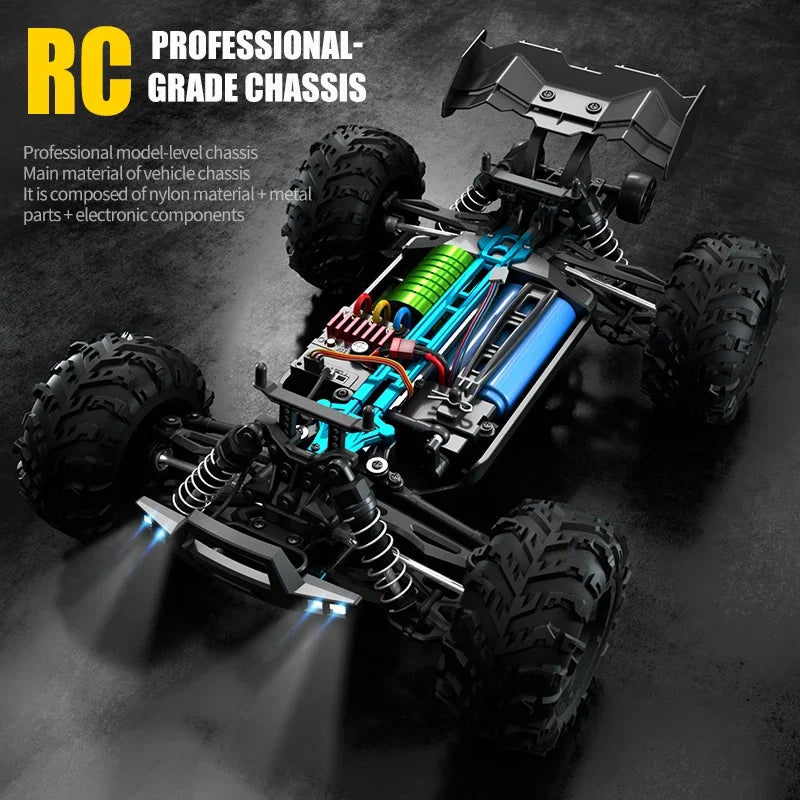 16103 Fast Rc Cars 50Km/H 1/16 off Road 4WD with LED Headlights,2.4G Waterproof Remote Control Monster Truck for Adults and Kids