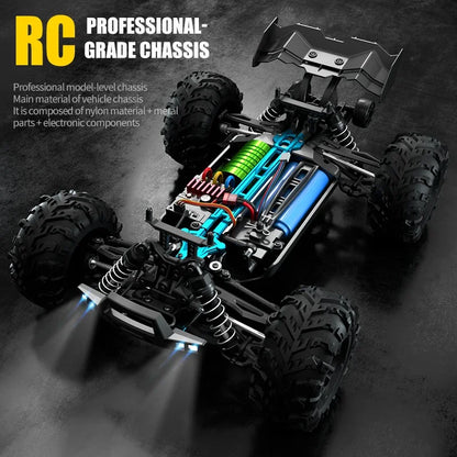 16103 Fast Rc Cars 50Km/H 1/16 off Road 4WD with LED Headlights,2.4G Waterproof Remote Control Monster Truck for Adults and Kids