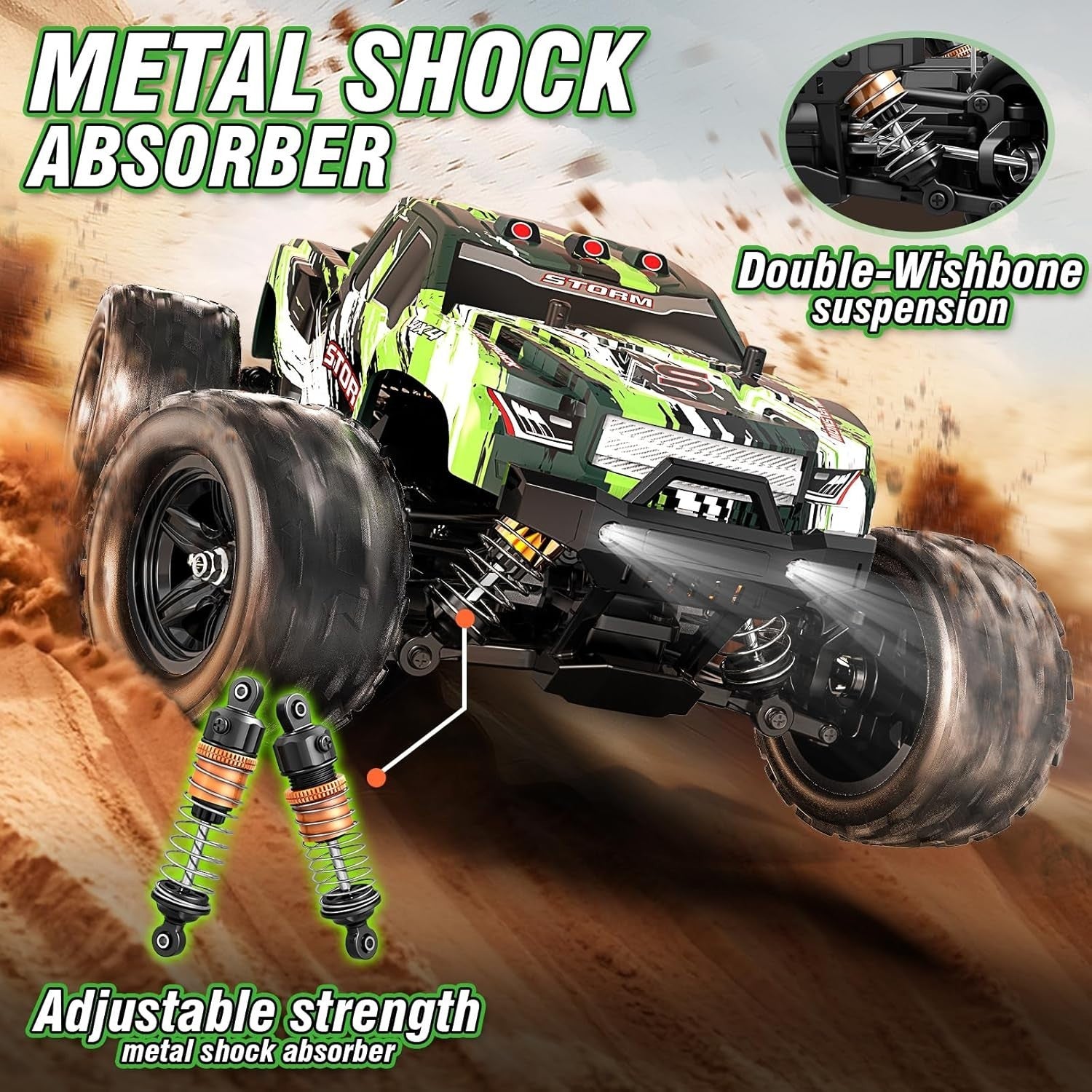 1/18 Brushless RC Cars for Adults Fast + Mph, RC Trucks 4X4 Offroad Waterproof