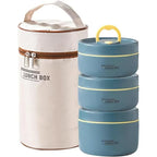 Portable Insulated Food Lunch Container Set Thermal Lunch Box 3 Separate Stackable Lunch Container Bento Box Food Container