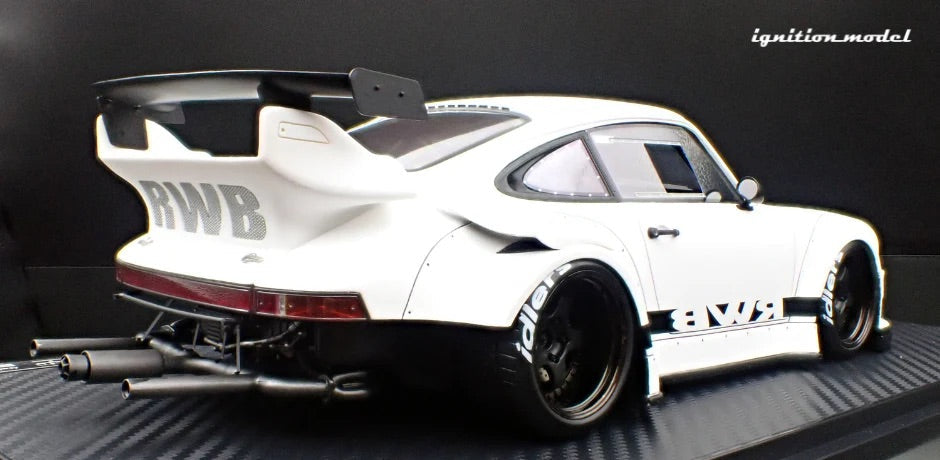 Ignition-Model Porsche 911 RWB 930 Matte White w/ Work S1 Wheels 1:18