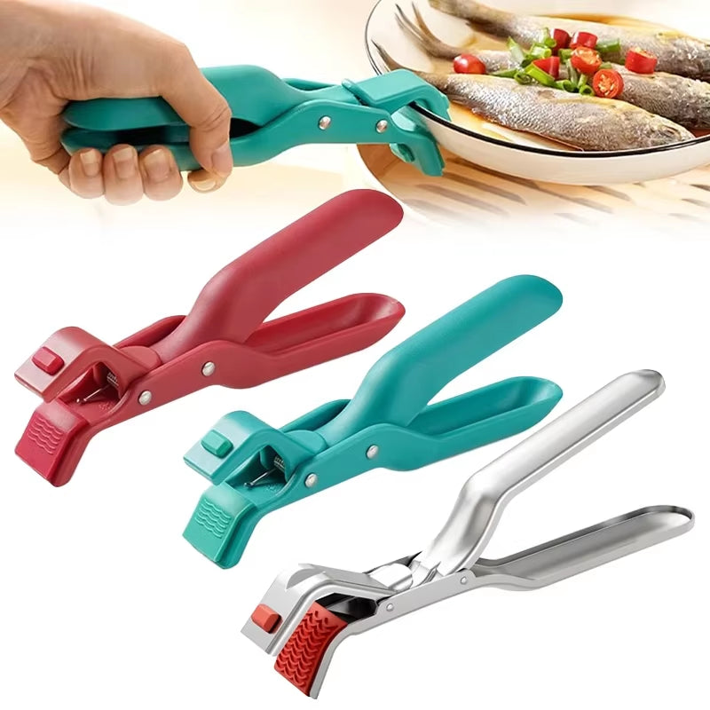 Stainless Steel Gripper Clips Hot Dish Plate Anti-Scald Clip Non-Slip Bowls Clamp Holder for Frying Pans Air Fryer Steamers Oven