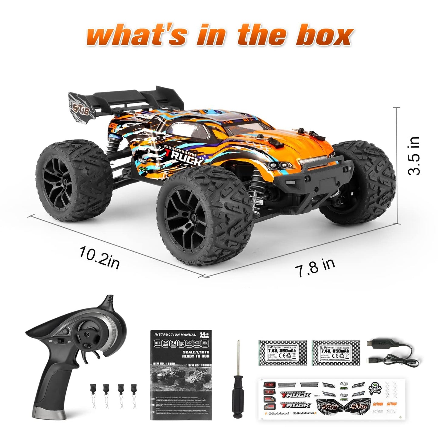 HAIBOXING RC Cars, 1:18 Remote Control Car for Adults, 4Wd High-Speed Hobby R...