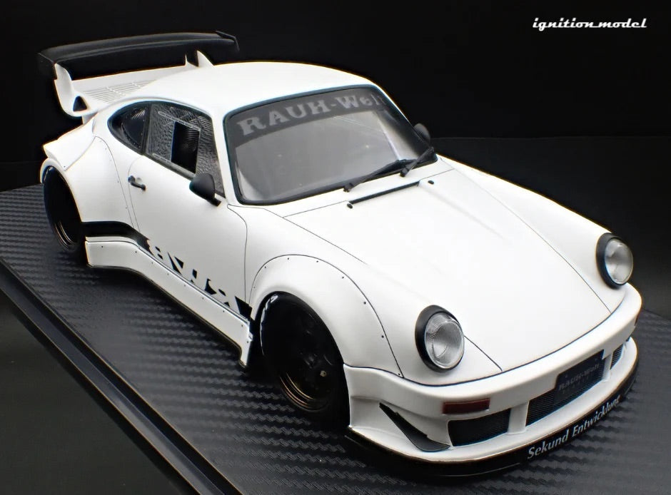 Ignition-Model Porsche 911 RWB 930 Matte White w/ Work S1 Wheels 1:18