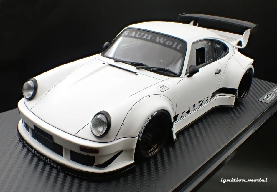 Ignition-Model Porsche 911 RWB 930 Matte White w/ Work S1 Wheels 1:18