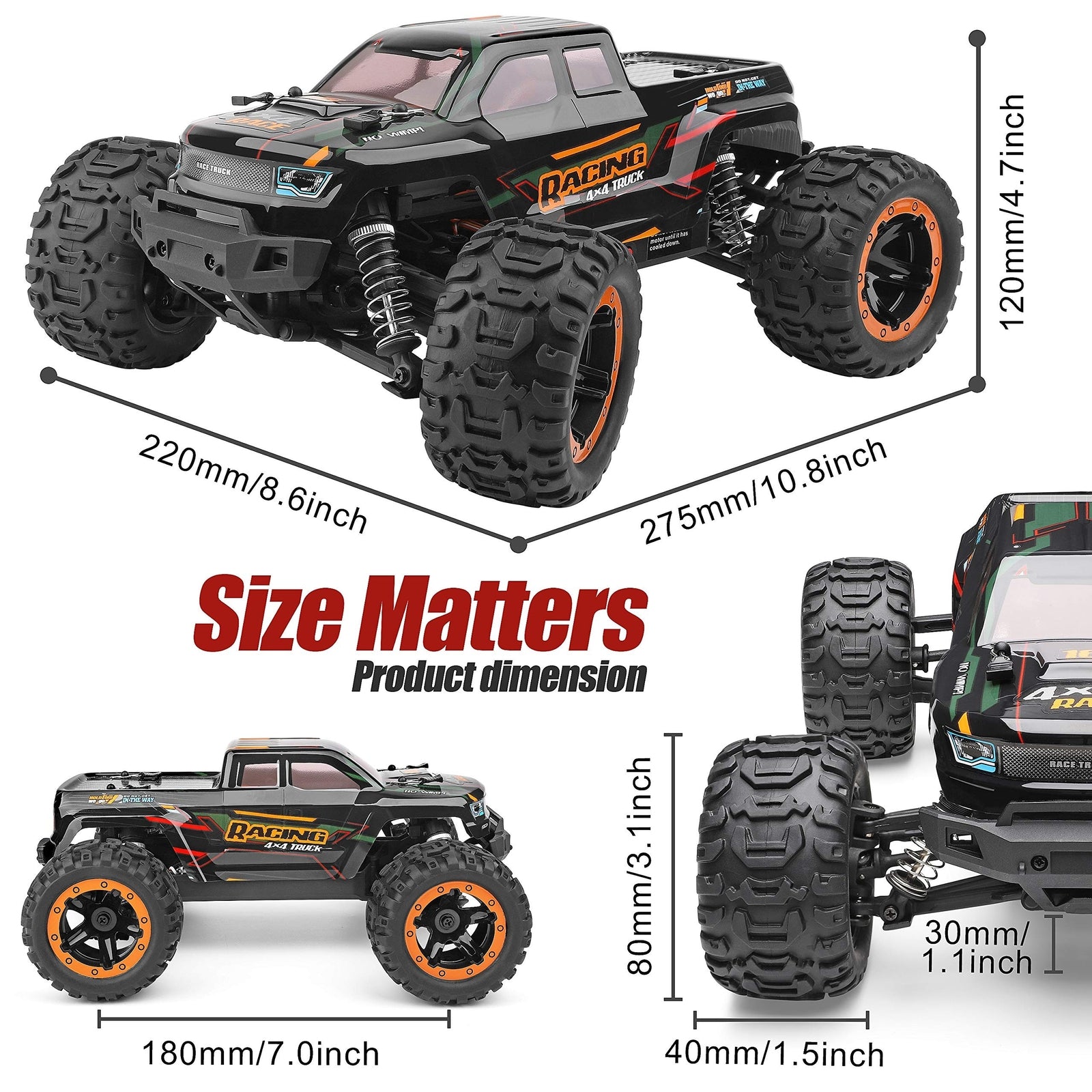 HAIBOXING Remote Control Car 16889, 1:16 Scale 2.4Ghz RC Cars 4X4 off Road Tr...