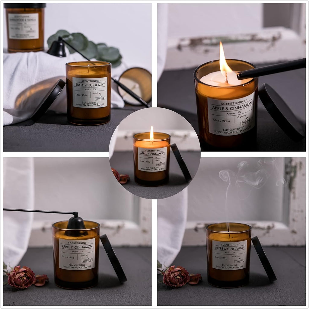 Scented Candle, Pure Natural Organic Soy Wax Candle Jar 40H Burn Time Aromatherapy Fall Candles for Home Scented Essential Halloween Decorations Gift, Pumpkin Spice 7.8OZ