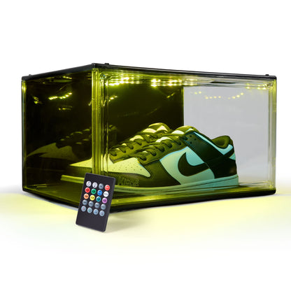 XL Clear Plastic Stackable Shoe Storage Box for Sneakers Remote Control LED Light Fits up to Size 13