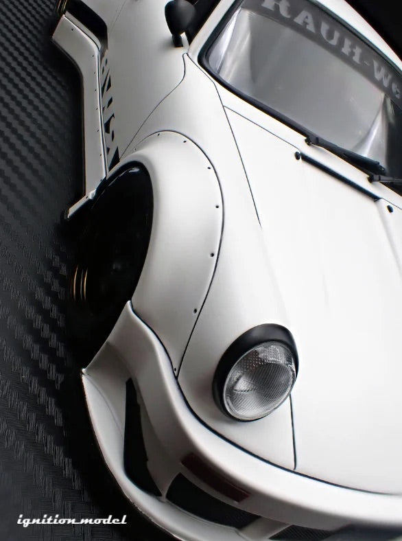 Ignition-Model Porsche 911 RWB 930 Matte White w/ Work S1 Wheels 1:18
