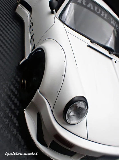 Ignition-Model Porsche 911 RWB 930 Matte White w/ Work S1 Wheels 1:18