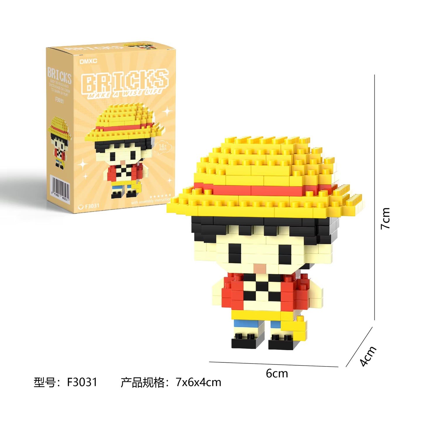 One Piaca Building Blocks Luffy Zoro Building Blocks Anime Action Figures Nami Usopp Toy Kids Toys for Children Birthday Gifts