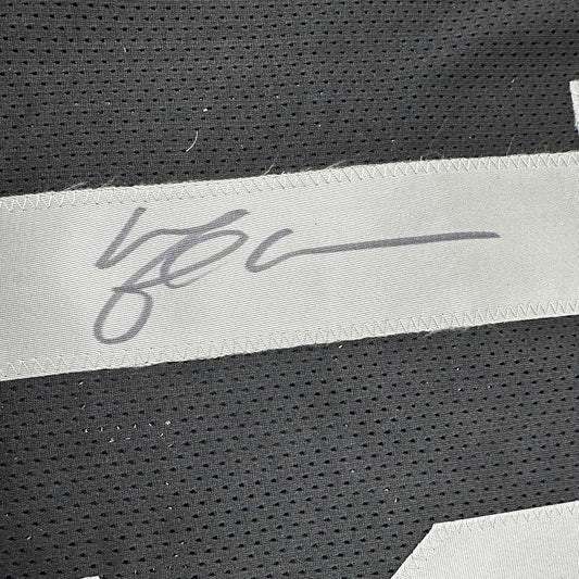 Framed Autographed/Signed Michael Crabtree 35x39 Oakland Raiders Black Football Jersey JSA COA
