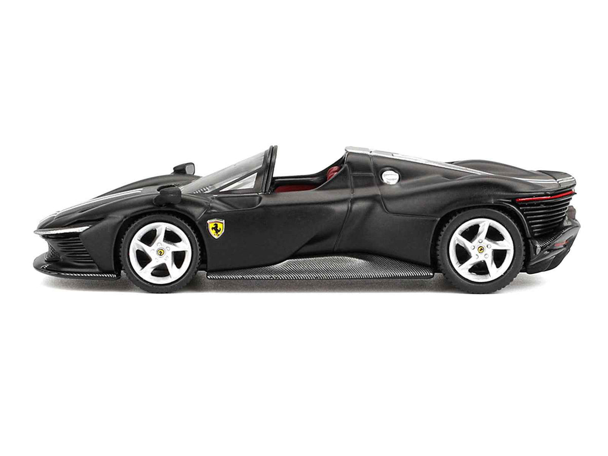 BBR Ferrari Daytona SP3 Matt Black White Stripes Red Interior 1:64