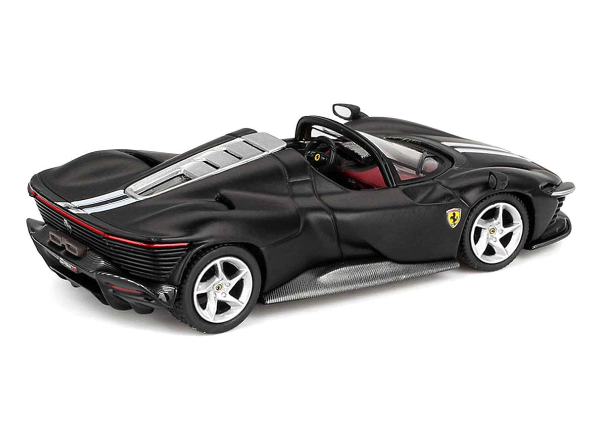 BBR Ferrari Daytona SP3 Matt Black White Stripes Red Interior 1:64