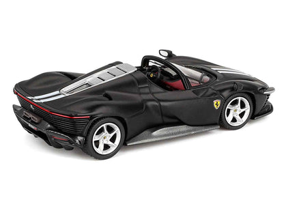 BBR Ferrari Daytona SP3 Matt Black White Stripes Red Interior 1:64