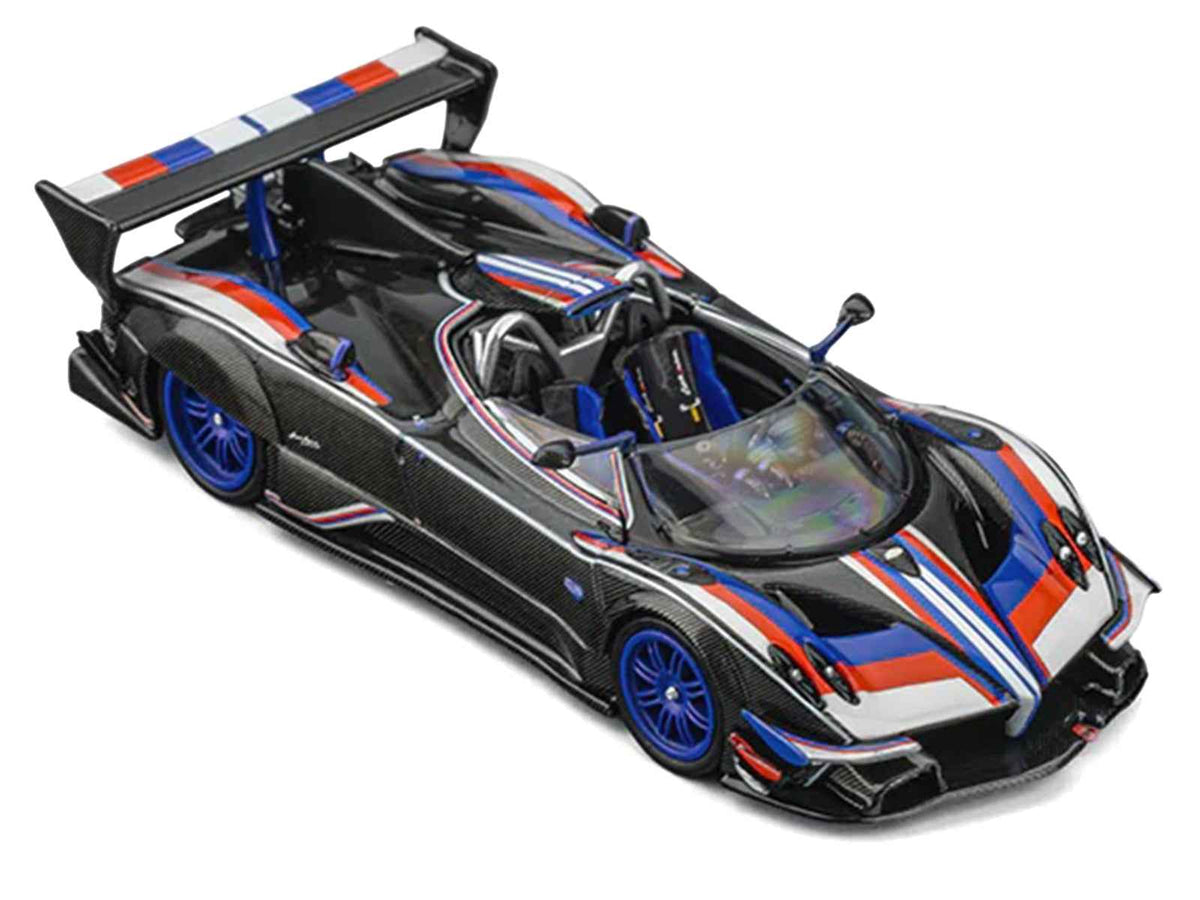 CM Model Pagani Zonda Revo Barchetta Carbon Red White Blue Stripes 1:64