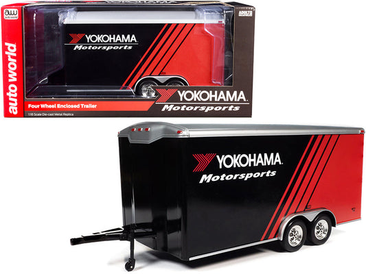 Yokohama Enclosed Car Trailer 1:18 - Auto World