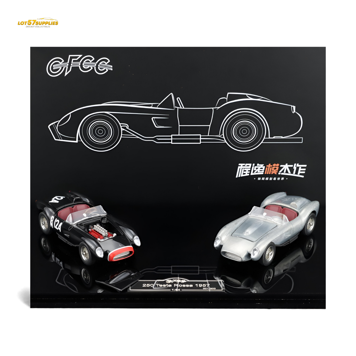 GFCC Ferrari 250 Testa Rossa Black Beauty Double Car Set 1:64