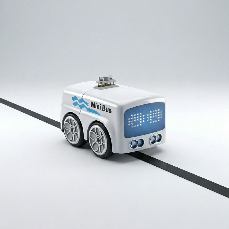 Masaverse Magic RC Mini Bus | Gesture Control + Line Following Smart Toy Car with LED Expression Lights — 4 Play Modes