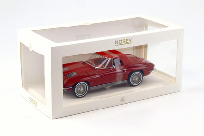 Norev 1963 Chevy Corvette C2 Stingray Cabriolet (Convertible) Riverside Red 1:18 *Defect*