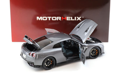 Motorhelix 2020 Nissan Skyline GT-R R35 Nismo Track Edition Dark Metal Grey 1:18