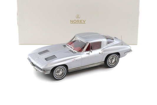 Norev 1963 Chevy Corvette C2 Stingray Sebring Silver 1:18