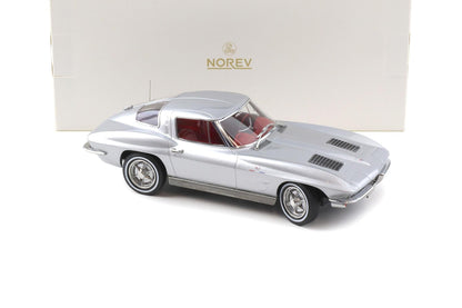 Norev 1963 Chevy Corvette C2 Stingray Sebring Silver 1:18