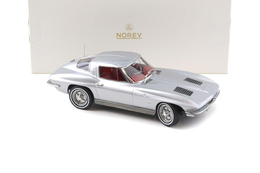 Norev 1963 Chevy Corvette C2 Stingray Sebring Silver 1:18