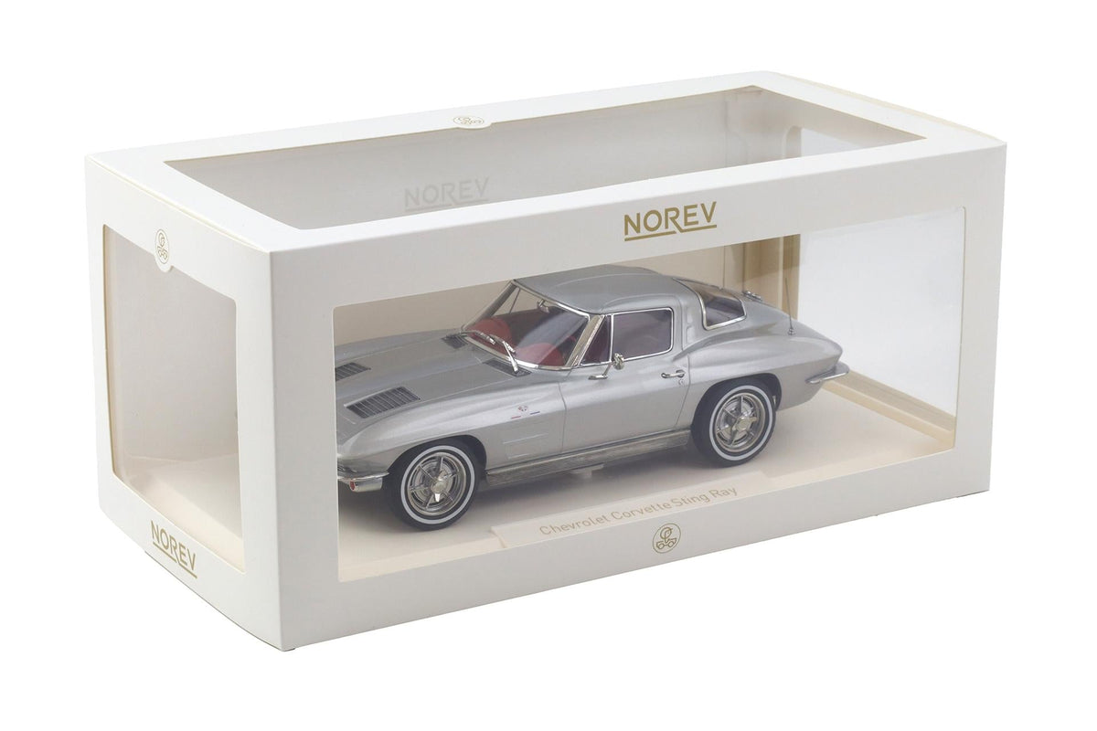 Norev 1963 Chevy Corvette C2 Stingray Sebring Silver 1:18