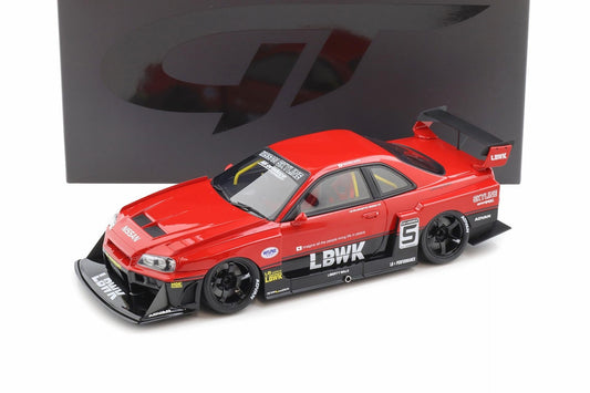 GT Spirit 2020 Nissan Skyline R34 GT-R LB Super Silhouette #5 LBWK Red 1:18