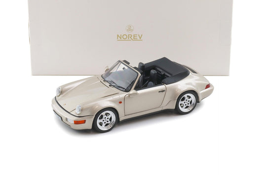 Norev 1992 Porsche 911 964 Carrera Turbo Look Cabriolet Zermatt Silver Metallic 1:18