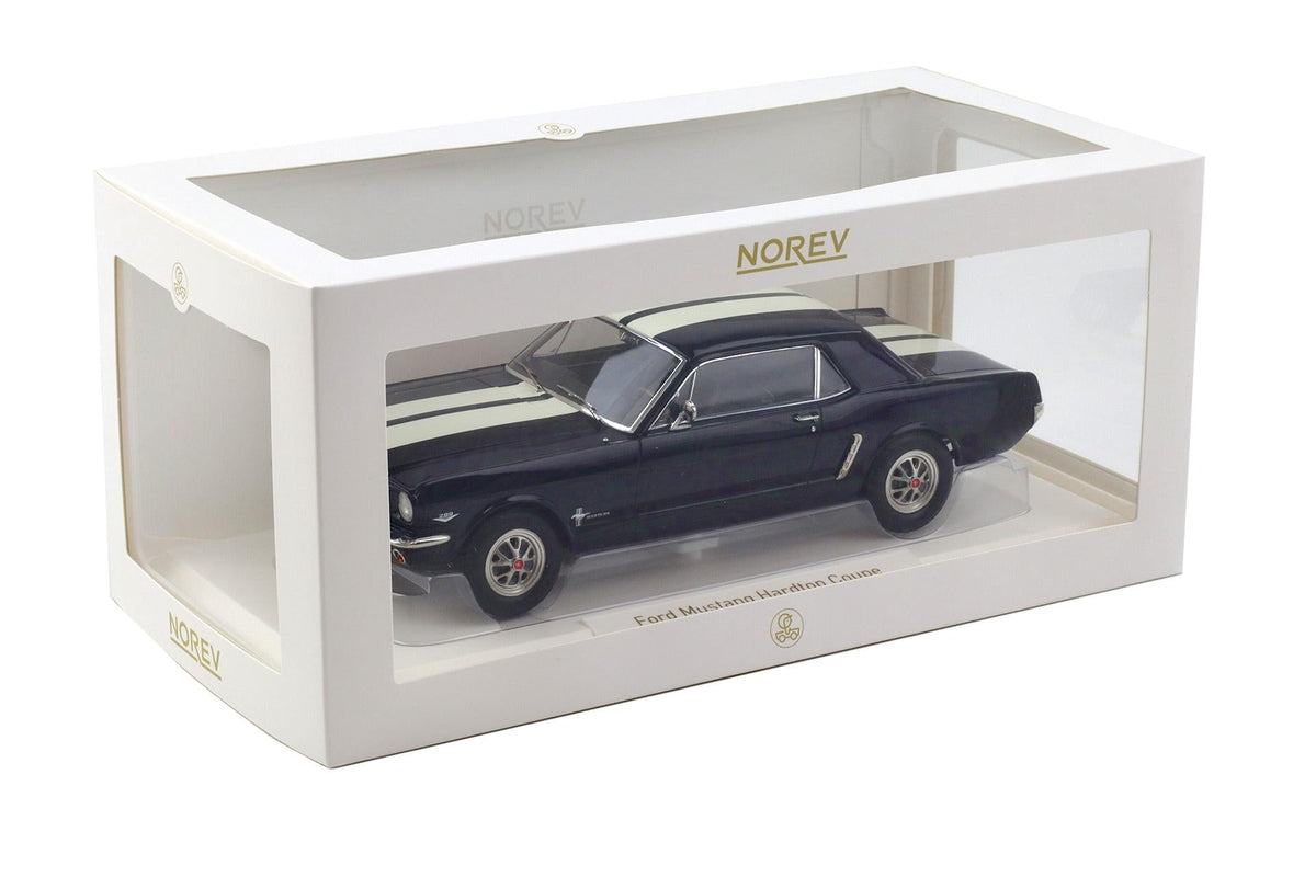 Norev 1965 Ford Mustang Hardtop Coupe Nightmist Blue Metallic 1:18