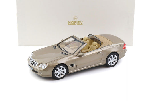 Norev 2003 Mercedes-Benz SL 500 R230 Convertible Travertine Beige 1:18