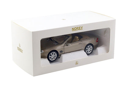 Norev 2003 Mercedes-Benz SL 500 R230 Convertible Travertine Beige 1:18