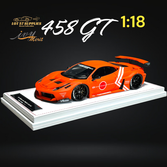 IVY MERIT Ferrari 458 GT LBWK Orange 1:18