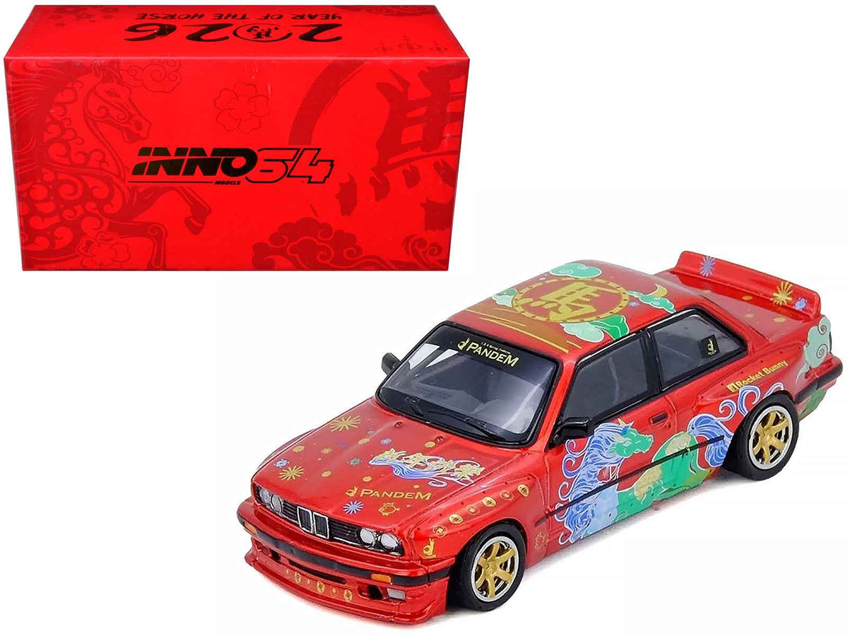 INNO64 BMW E30 Pandem Rocket Bunny CNY 2026 Year of the Horse Red 1:64
