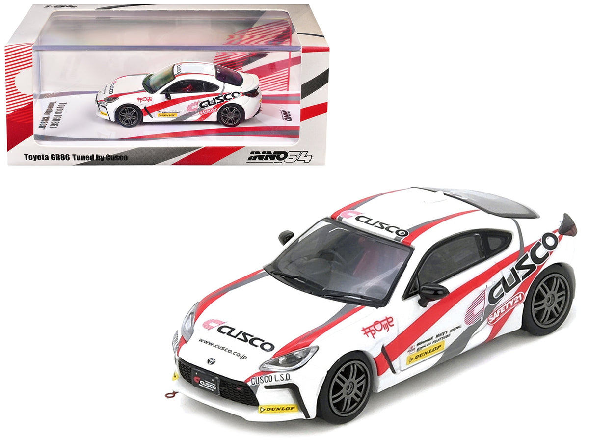 INNO64 Toyota GR86 CUSCO White Red Gray Stripes 1:64